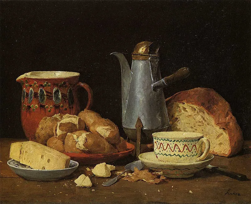 Albert Anker, Still Life with Coffee, Milk and Potatoes