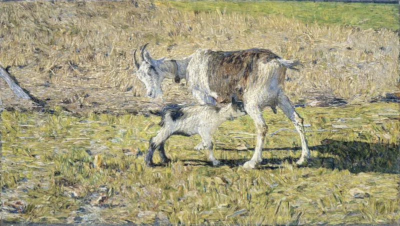 Giovanni Segantini, A Goat with her Kid